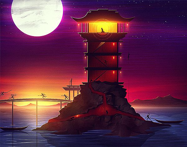 國外插畫師通過矢量圖形創造絕美抽象畫面欣賞{my:seotitle}